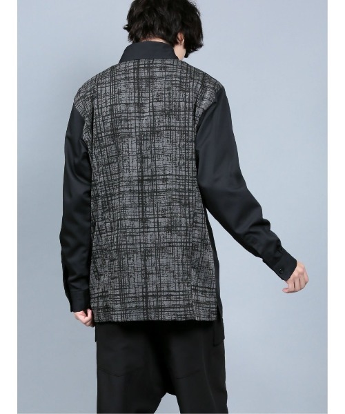 semantic design（セマンティックデザイン）の「シェラック/SHELLAC チェックプリント配色 長袖シャツ（シャツ/ブラウス・メンズ・ブラック・MEDIUM/LARGE/X-LARGE/S）」の9枚目の写真