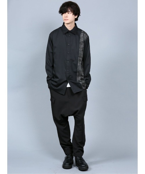 semantic design（セマンティックデザイン）の「シェラック/SHELLAC チェックプリント配色 長袖シャツ（シャツ/ブラウス・メンズ・ブラック・MEDIUM/LARGE/X-LARGE/S）」の3枚目の写真