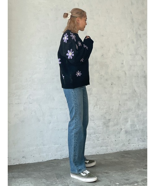 Vicente(ヴィセンテ)の「Happy flower knit(ニット/セーター・レディース・パープル/イエロー・FREE)」の6枚目の写真