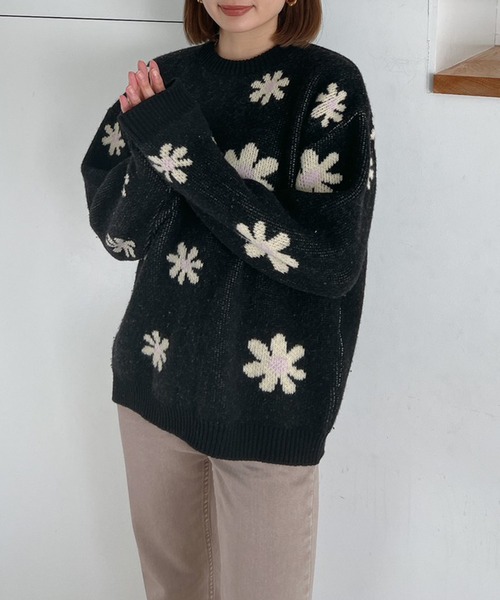 Vicente(ヴィセンテ)の「Happy flower knit(ニット/セーター・レディース・パープル/イエロー・FREE)」の12枚目の写真