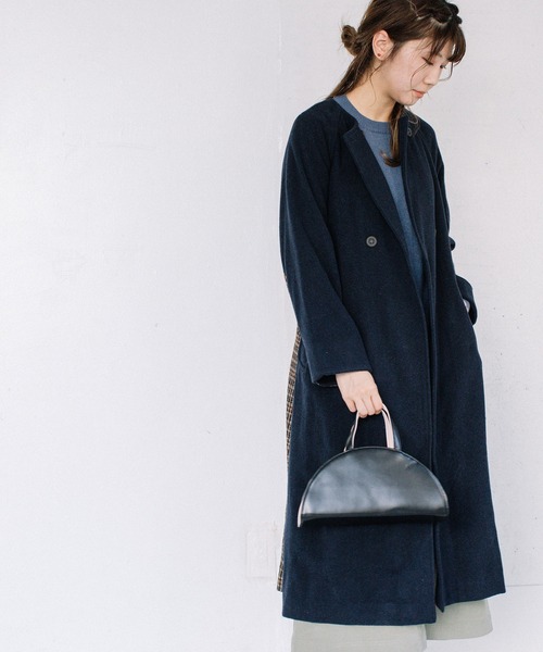 POU DOU DOU（プードゥドゥ）の「ノーカラーダブルボタンロングコート（ノーカラーコート・レディース・ベージュ/ネイビー/イエロー・3）」の18枚目の写真