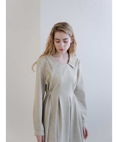 Ayla（アイラ）の「tuck pleats onepiece（ワンピース・レディース・ライトグレー/ベージュ・FREE）」の5枚目の写真
