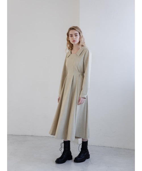 Ayla（アイラ）の「tuck pleats onepiece（ワンピース・レディース・ライトグレー/ベージュ・FREE）」の7枚目の写真
