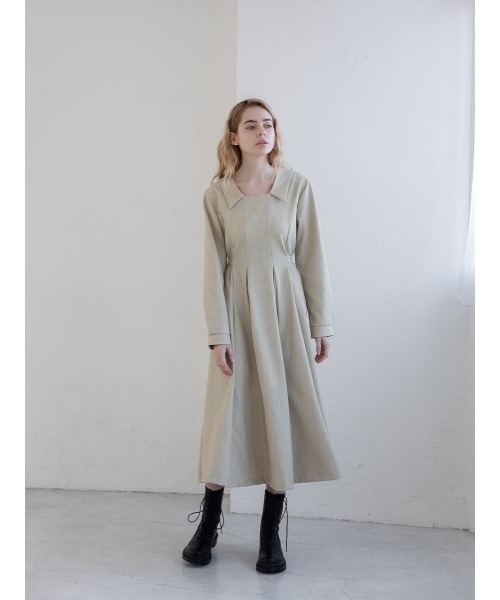 Ayla（アイラ）の「tuck pleats onepiece（ワンピース・レディース・ライトグレー/ベージュ・FREE）」の8枚目の写真