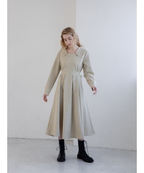 Ayla（アイラ）の「tuck pleats onepiece（ワンピース・レディース・ライトグレー/ベージュ・FREE）」の9枚目の写真
