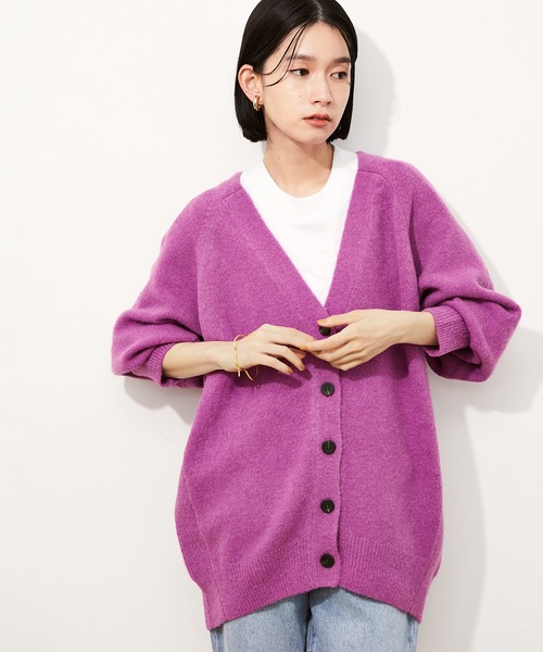 ADAM ET ROPE'(アダムエロペ)の「【アウトレット店舗・WEB限定】エラスティックドルマンカーディガン(カーディガン/ボレロ・レディース・チャコールグレー/ブルー/パープル系その他/ライトグレー・FREE)」の4枚目の写真