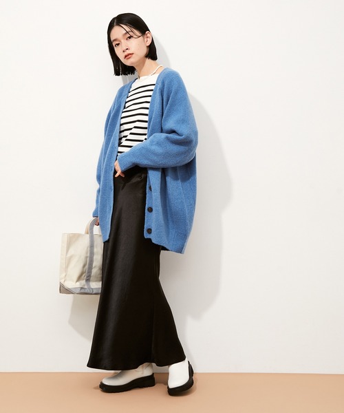 ADAM ET ROPE'(アダムエロペ)の「【アウトレット店舗・WEB限定】エラスティックドルマンカーディガン(カーディガン/ボレロ・レディース・チャコールグレー/ブルー/パープル系その他/ライトグレー・FREE)」の7枚目の写真