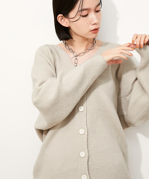 ADAM ET ROPE'(アダムエロペ)の「【アウトレット店舗・WEB限定】エラスティックドルマンカーディガン(カーディガン/ボレロ・レディース・チャコールグレー/ブルー/パープル系その他/ライトグレー・FREE)」の5枚目の写真