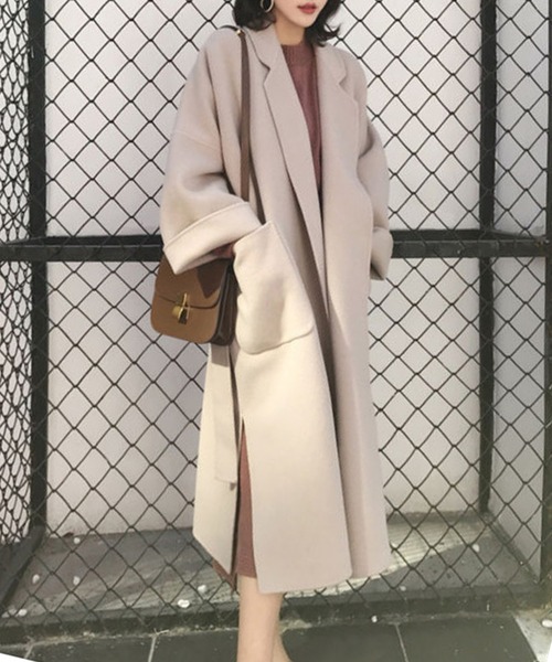 【トリリンガル】エストネーション ウールビーバーガウンコート ベルト付き Coat Styling by Store Staff｜ESTNATION ONLINE STORE
