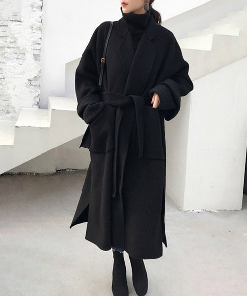 【トリリンガル】エストネーション ウールビーバーガウンコート ベルト付き Coat Styling by Store Staff｜ESTNATION ONLINE STORE