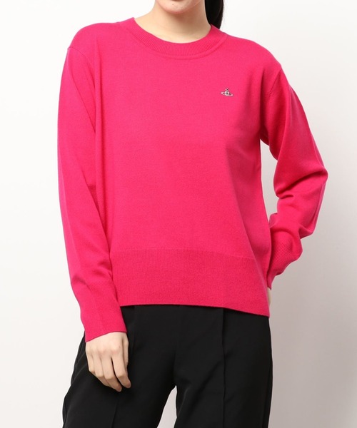 Vivienne Westwood（ヴィヴィアンウエストウッド）の「ウーレンベーシッククルーネックプルオーバー（ニット/セーター・レディース・ブラック/ベージュ/ピンク/グレー・FREE）」の4枚目の写真