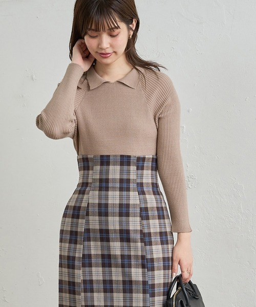 natural couture(ナチュラルクチュール)の「ちょっとモードな大人の衿付きリブニット(ニット/セーター・レディース・ブラック/オフホワイト/グリーン/ライトベージュ・FREE)」の10枚目の写真