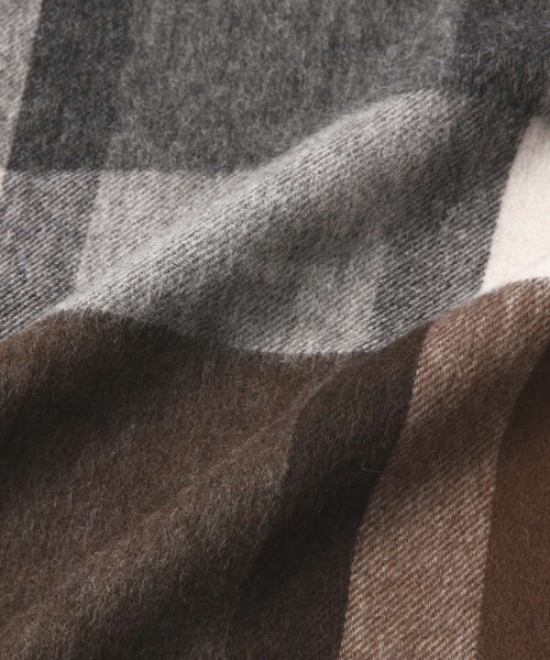 N.(N. Natural Beauty Basic)(エヌエヌナチュラルビューティーベーシック)の「ウールチェックストール(ストール/ショール・レディース・ブラウン・フリ-)」の9枚目の写真