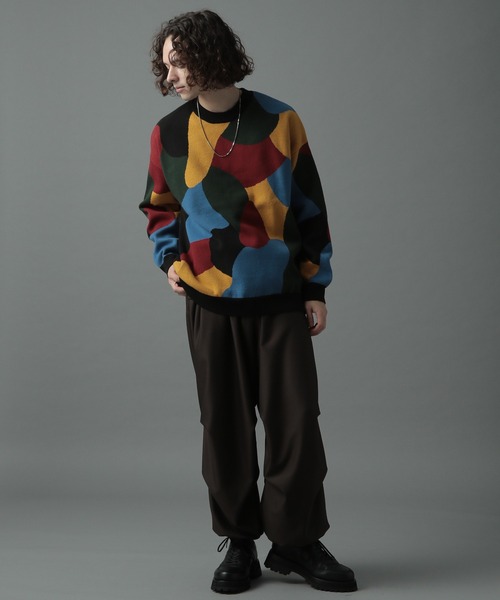 HARE（ハレ）の「【WEARISTA×HARE】マルチパターンニットプルオーバー(HARE)（ニット/セーター・メンズ・マルチ・SMALL/MEDIUM）」の3枚目の写真