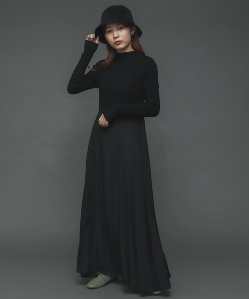 SENSE OF PLACE by URBAN RESEARCH(センスオブプレイスバイアーバンリサーチ)の「リブドッキングワンピース(ワンピース・レディース・ライトベージュ/ブラック・ONE)」の12枚目の写真