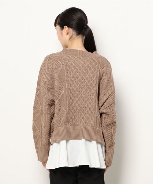 HONEYSUCKLE ROSE(ハニーサックルローズ)の「【HONEYSUCKLE ROSE】フェイクレイヤードニット(ニット/セーター・レディース・ベージュ/ブラック/オフホワイト・L/M)」の5枚目の写真