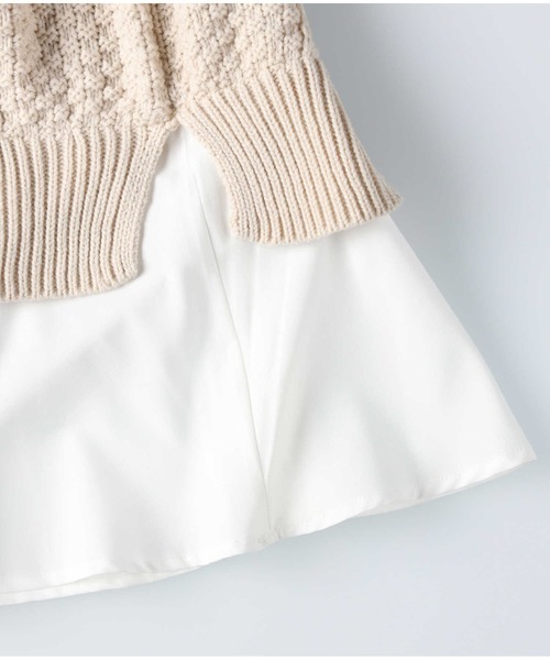 HONEYSUCKLE ROSE(ハニーサックルローズ)の「【HONEYSUCKLE ROSE】フェイクレイヤードニット(ニット/セーター・レディース・ベージュ/ブラック/オフホワイト・L/M)」の21枚目の写真