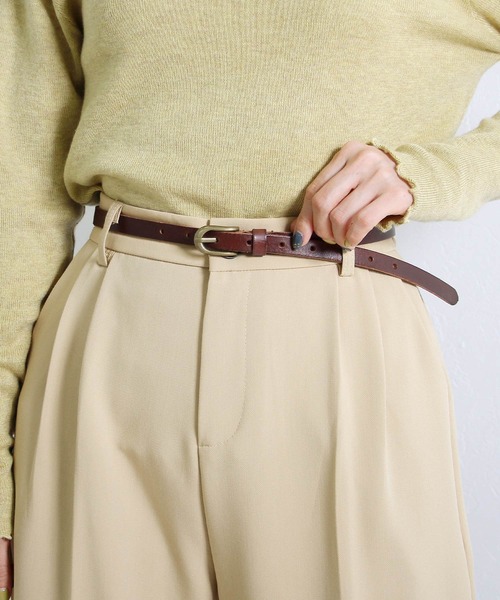 Crisp（クリスプ）の「細レザーベルト（ベルト・レディース・ブラウン/キャメル・FREE）」の5枚目の写真