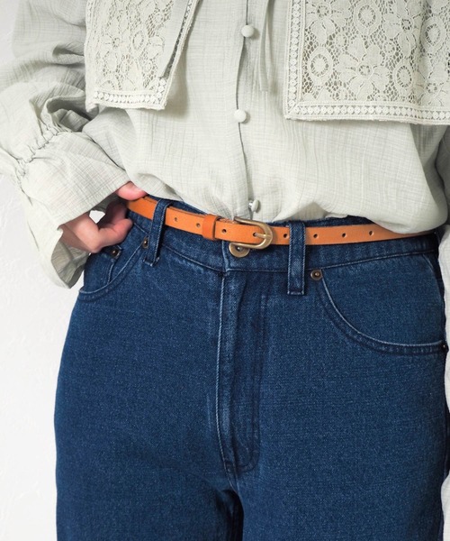 Crisp（クリスプ）の「細レザーベルト（ベルト・レディース・ブラウン/キャメル・FREE）」の11枚目の写真