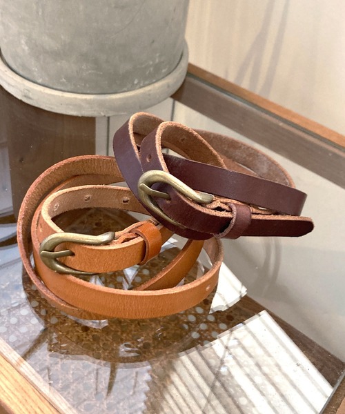 Crisp（クリスプ）の「細レザーベルト（ベルト・レディース・ブラウン/キャメル・FREE）」の12枚目の写真