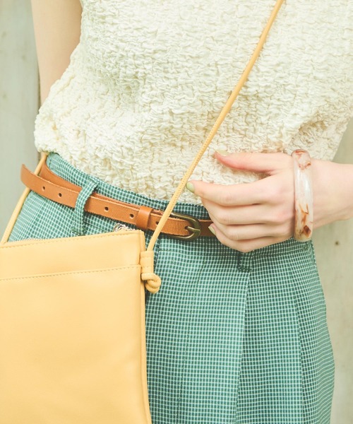 Crisp（クリスプ）の「細レザーベルト（ベルト・レディース・ブラウン/キャメル・FREE）」の21枚目の写真