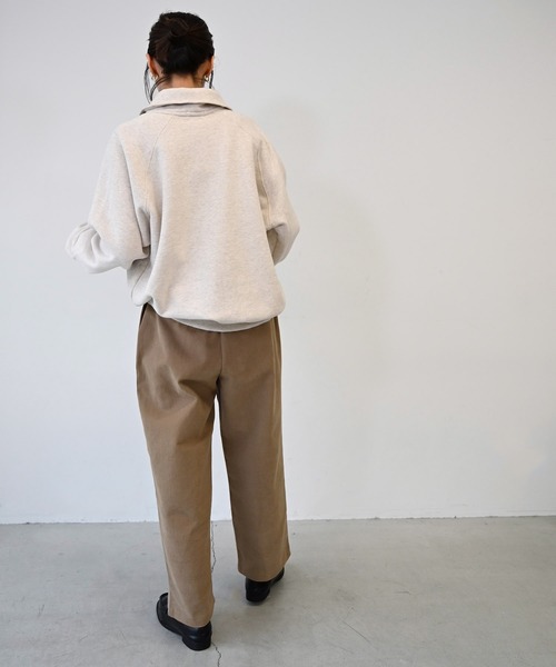 CANAL JEAN（キャナルジーン）の「El mar(エルマール) 裏起毛ラグランハーフZIPトレーナー（スウェット・レディース・グレー/オートミール・ONE SIZE）」の11枚目の写真