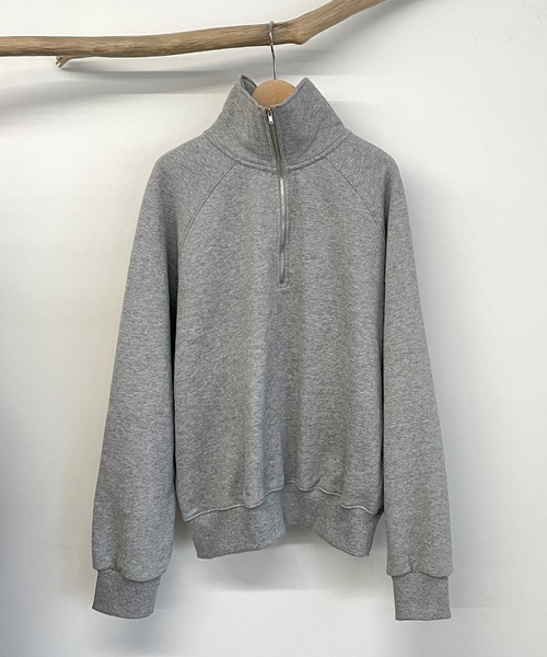 CANAL JEAN（キャナルジーン）の「El mar(エルマール) 裏起毛ラグランハーフZIPトレーナー（スウェット・レディース・グレー/オートミール・ONE SIZE）」の9枚目の写真