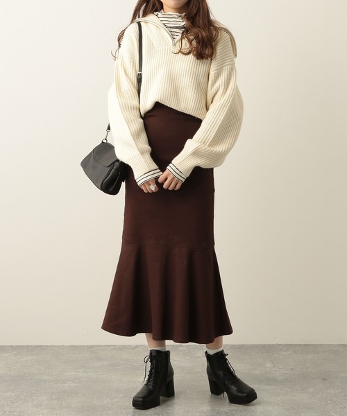 Heather(ヘザー)の「Ladyマーメイドスカート 259636(スカート・レディース・ブラック/ブラウン/アイボリー/ライトブラウン/ベージュ・S/M)」の14枚目の写真