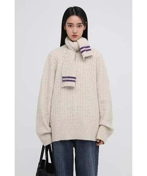 MASONPRINCE(メイソンプリンス)の「【MASONPRINCE】Oversized color dot yarn knit pullover MY0191(ニット/セーター・メンズ・グリーン/ブルーグリーン/グレー/アイボリー/ブルー・S/L/M)」の2枚目の写真