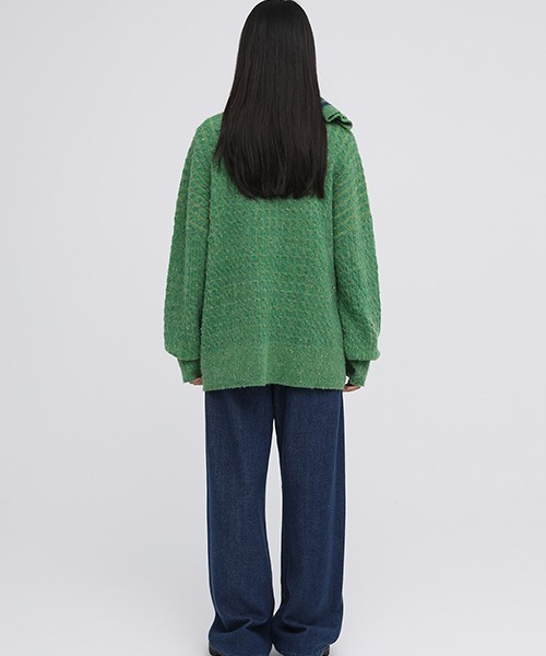 MASONPRINCE(メイソンプリンス)の「【MASONPRINCE】Oversized color dot yarn knit pullover MY0191(ニット/セーター・メンズ・グリーン/ブルーグリーン/グレー/アイボリー/ブルー・S/L/M)」の11枚目の写真