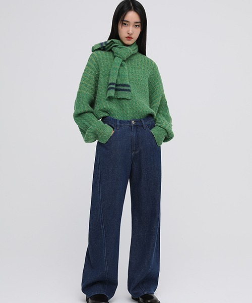 MASONPRINCE(メイソンプリンス)の「【MASONPRINCE】Oversized color dot yarn knit pullover MY0191(ニット/セーター・メンズ・グリーン/ブルーグリーン/グレー/アイボリー/ブルー・S/L/M)」の13枚目の写真