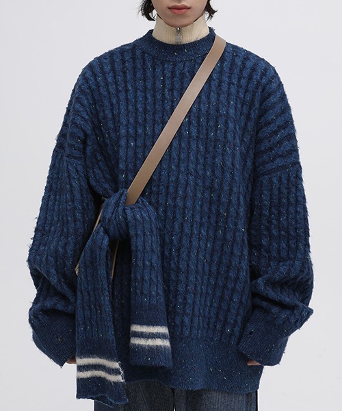 MASONPRINCE(メイソンプリンス)の「【MASONPRINCE】Oversized color dot yarn knit pullover MY0191(ニット/セーター・メンズ・グリーン/ブルーグリーン/グレー/アイボリー/ブルー・S/L/M)」の19枚目の写真