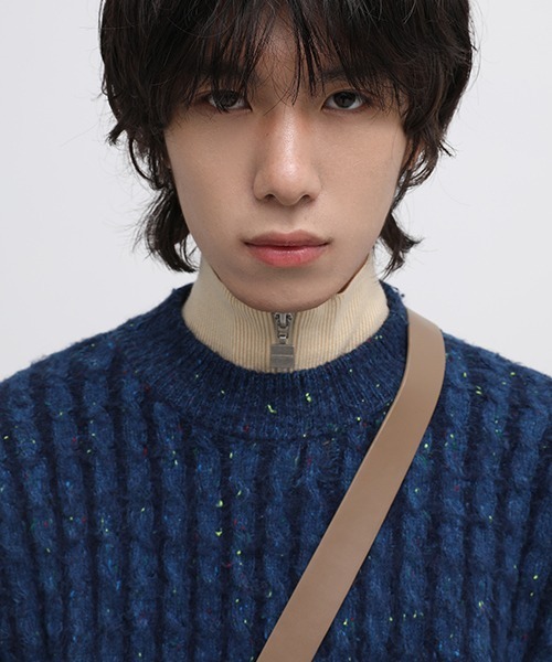 MASONPRINCE(メイソンプリンス)の「【MASONPRINCE】Oversized color dot yarn knit pullover MY0191(ニット/セーター・メンズ・グリーン/ブルーグリーン/グレー/アイボリー/ブルー・S/L/M)」の20枚目の写真