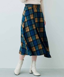 IEDIT | ＩＥＤＩＴ　ブランケットタッチのフレアーラインチェックスカート(スカート)