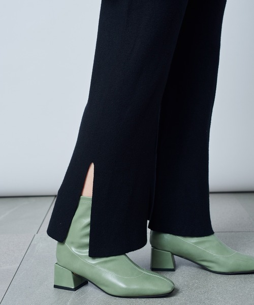 SETUP7(セットアップセブン)の「低身長さんコーデにオススメ◎【SETUP7】スリットフレアリブパンツ KNF(その他パンツ・レディース・ブラック/ダークブラウン/グレー/アイボリー・FREE)」の15枚目の写真