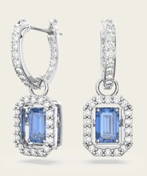 SWAROVSKI　Millenia スクエアピアス Millenia ドロップピアス, スクエア・カット, ブルー, ロジウム