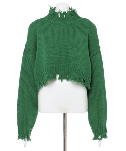 INGNI（イング）の「ショート丈ブロークンニット（ニット/セーター・レディース・ピンク/オレンジ/ブルー/グリーン/アイボリー・M）」の20枚目の写真