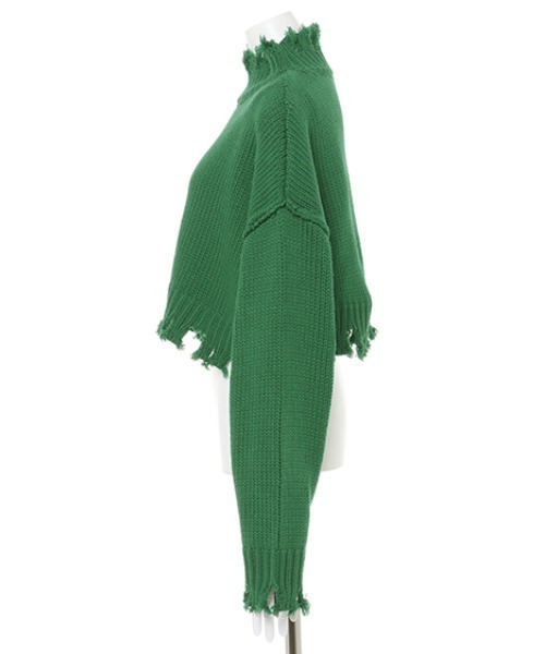 INGNI（イング）の「ショート丈ブロークンニット（ニット/セーター・レディース・ピンク/オレンジ/ブルー/グリーン/アイボリー・M）」の17枚目の写真