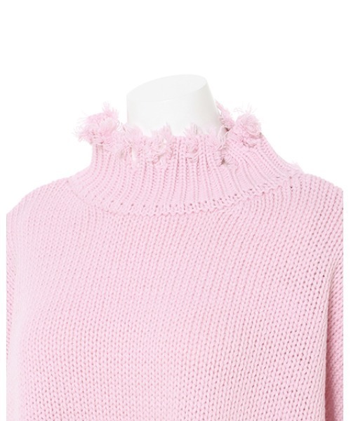 INGNI（イング）の「ショート丈ブロークンニット（ニット/セーター・レディース・ピンク/オレンジ/ブルー/グリーン/アイボリー・M）」の13枚目の写真