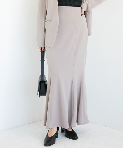 INCEDE（インシード）の「カットジョーゼットマーメイドスカート（スカート・レディース・ネイビー/ブラック/ライトグレー/オレンジ・3L/LL/4L/M/L）」の3枚目の写真