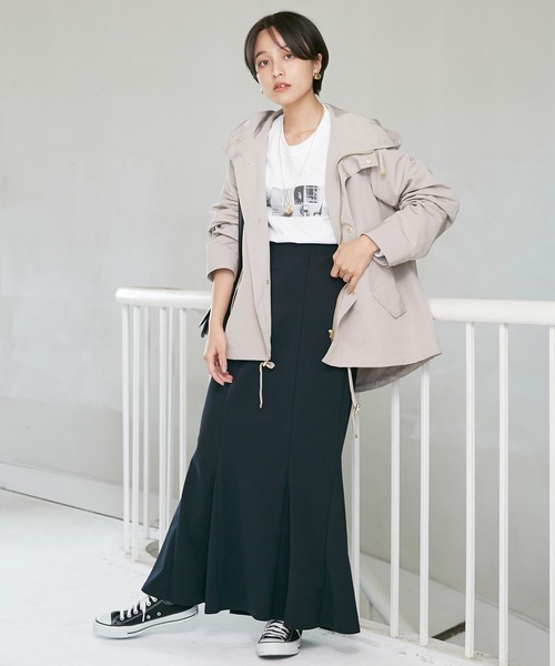 INCEDE（インシード）の「カットジョーゼットマーメイドスカート（スカート・レディース・ネイビー/ブラック/ライトグレー/オレンジ・3L/LL/4L/M/L）」の10枚目の写真