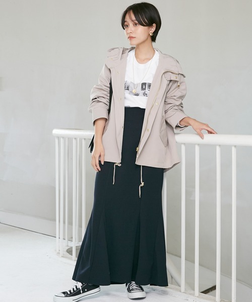 INCEDE（インシード）の「カットジョーゼットマーメイドスカート（スカート・レディース・ネイビー/ブラック/ライトグレー/オレンジ・3L/LL/4L/M/L）」の8枚目の写真