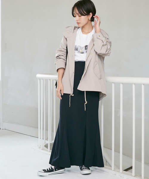 INCEDE（インシード）の「カットジョーゼットマーメイドスカート（スカート・レディース・ネイビー/ブラック/ライトグレー/オレンジ・3L/LL/4L/M/L）」の12枚目の写真