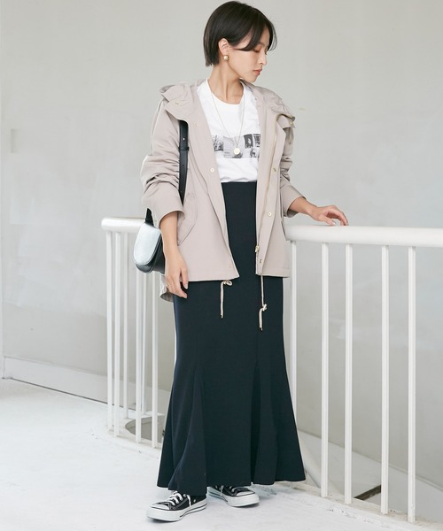 INCEDE（インシード）の「カットジョーゼットマーメイドスカート（スカート・レディース・ネイビー/ブラック/ライトグレー/オレンジ・3L/LL/4L/M/L）」の11枚目の写真