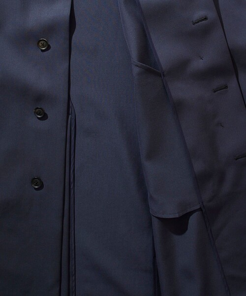 city(シティ)の「BALCOLLAR COAT(ステンカラーコート・メンズ・ブラック/ライトブルーグレー・1/2)」の10枚目の写真
