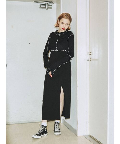 jouetie(ジュエティ)の「メローレイヤードワンピース【セット】(ワンピース・レディース・ブラック/ピンク/ライトブルー・MEDIUM)」の2枚目の写真