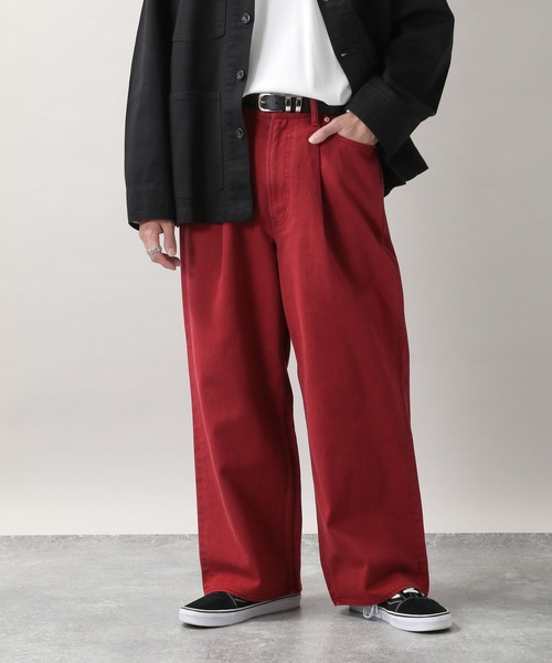 RAGEBLUE(レイジブルー)の「カラーデニム/タックワイドパンツ(デニムパンツ・メンズ・ホワイト/ブラック系その他/グレー/グリーン/ブルー系その他/イエロー/イエロー系その他/レッド/グリーン系その他・MEDIUM/LARGE)」の9枚目の写真