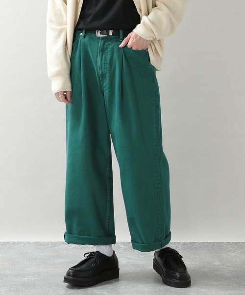 RAGEBLUE(レイジブルー)の「カラーデニム/タックワイドパンツ(デニムパンツ・メンズ・ホワイト/ブラック系その他/グレー/グリーン/ブルー系その他/イエロー/イエロー系その他/レッド/グリーン系その他・MEDIUM/LARGE)」の12枚目の写真