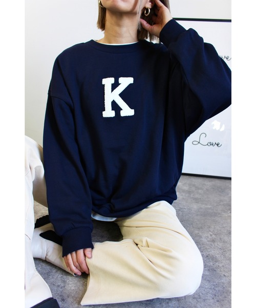 MLI'A（エムリア）の「イニシャルロゴスウェット（スウェット・レディース・ネイビー/オフホワイト/グリーン/オートミール・M）」の17枚目の写真