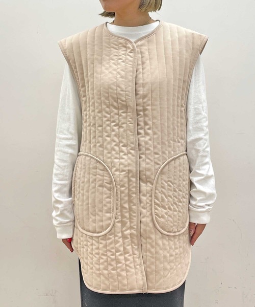Omekashi（オメカシ）の「キルティングベスト（ポンチョ・レディース・ブラック/ベージュ/アイボリー・FREE）」の19枚目の写真